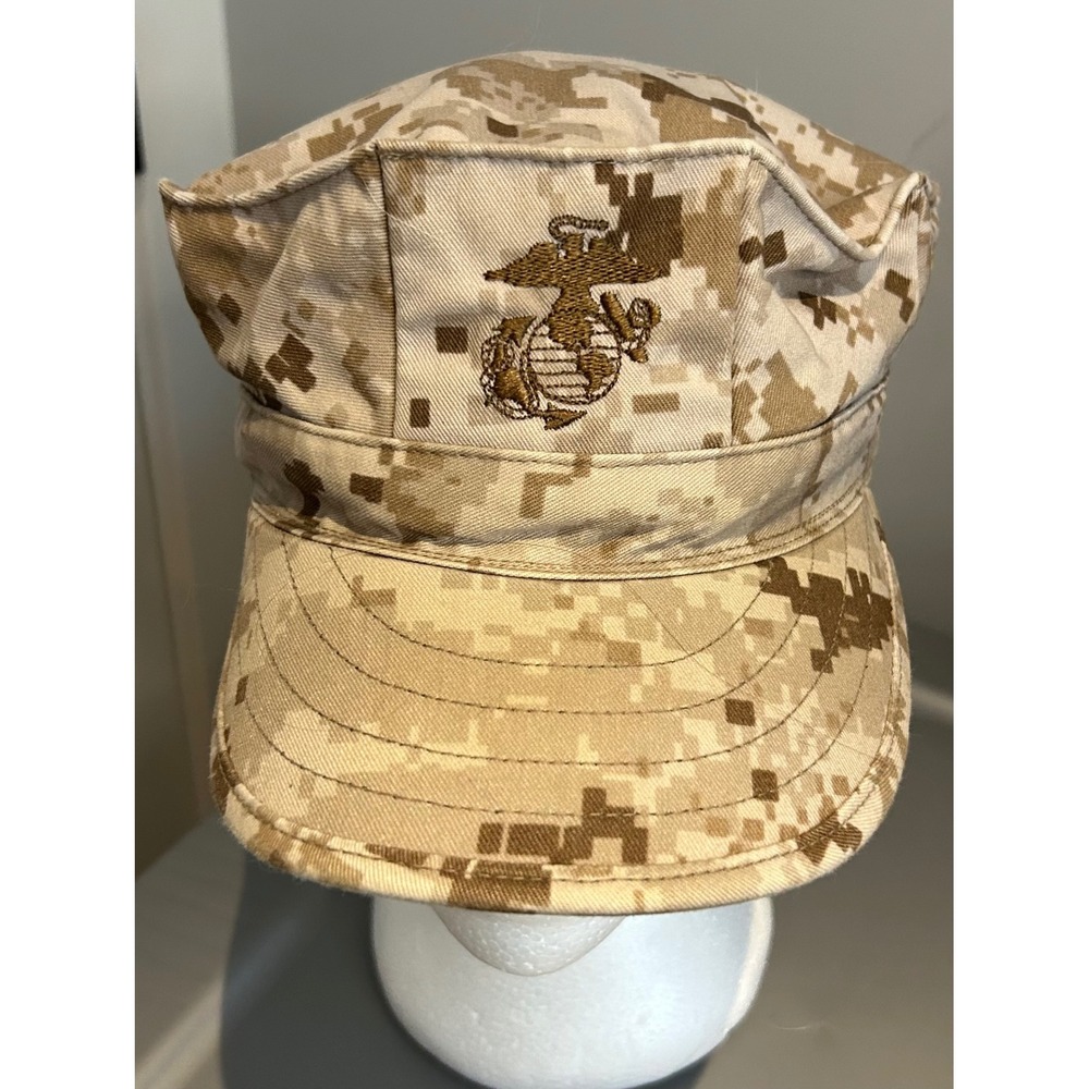 USMC Desert MARPAT Garrison Cap Digital Camo Utility‎ Cover EGA Medium US Marine